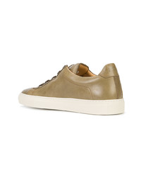 Baskets basses en cuir olive Koio