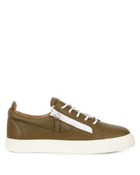 Baskets basses en cuir olive Giuseppe Zanotti