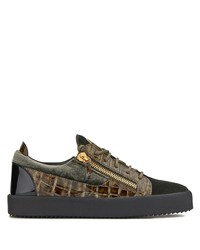 Baskets basses en cuir olive Giuseppe Zanotti