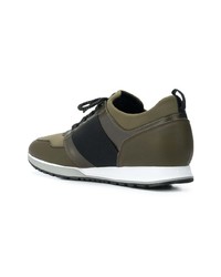 Baskets basses en cuir olive Hogan