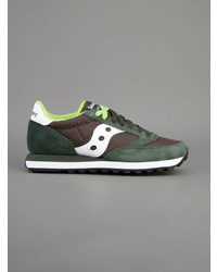 Baskets basses en cuir olive Saucony