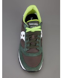 Baskets basses en cuir olive Saucony