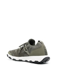 Baskets basses en cuir olive Timberland