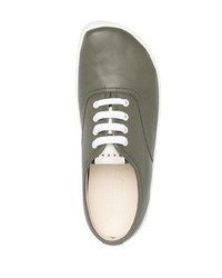 Baskets basses en cuir olive Marni