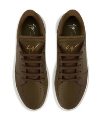 Baskets basses en cuir olive Giuseppe Zanotti