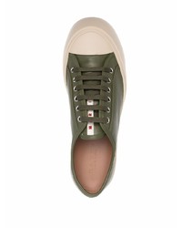 Baskets basses en cuir olive Marni