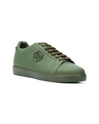 Baskets basses en cuir olive Philipp Plein