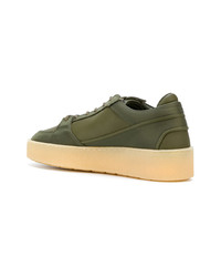 Baskets basses en cuir olive Etq.