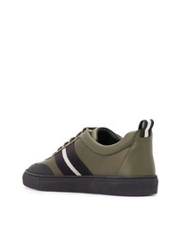 Baskets basses en cuir olive Bally