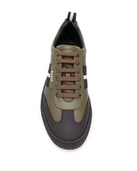 Baskets basses en cuir olive Bally