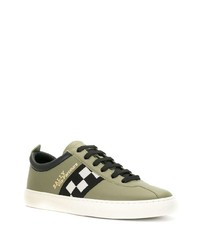 Baskets basses en cuir olive Bally