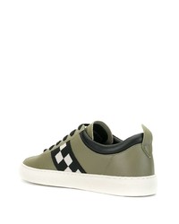 Baskets basses en cuir olive Bally