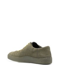 Baskets basses en cuir olive Camper