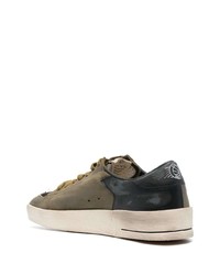 Baskets basses en cuir olive Golden Goose