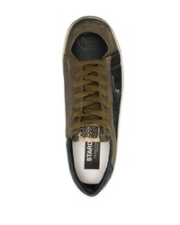 Baskets basses en cuir olive Golden Goose