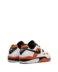 Baskets basses en cuir orange Nike