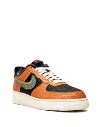 Baskets basses en cuir orange Nike