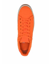 Baskets basses en cuir orange Balmain