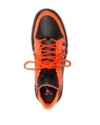 Baskets basses en cuir orange Giuseppe Zanotti