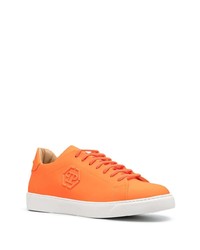 Baskets basses en cuir orange Philipp Plein