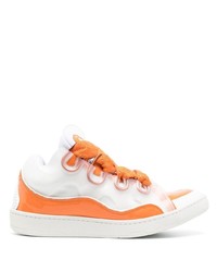 Baskets basses en cuir orange Lanvin