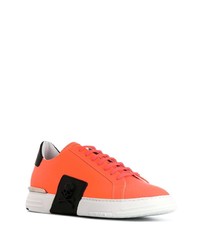 Baskets basses en cuir orange Philipp Plein