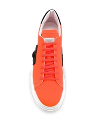 Baskets basses en cuir orange Philipp Plein