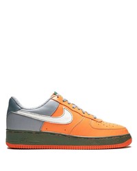 Baskets basses en cuir orange Nike