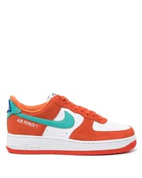 Baskets basses en cuir orange Nike