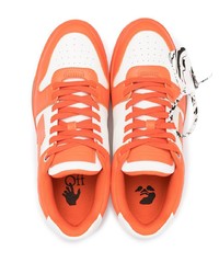 Baskets basses en cuir orange Off-White