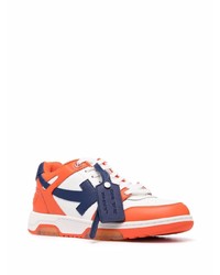 Baskets basses en cuir orange Off-White