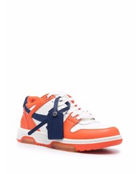 Baskets basses en cuir orange Off-White