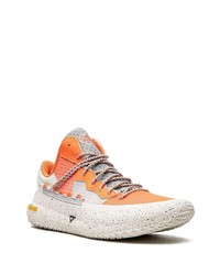 Baskets basses en cuir orange Brand Black