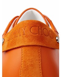 Baskets basses en cuir orange Jimmy Choo