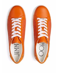 Baskets basses en cuir orange Jimmy Choo