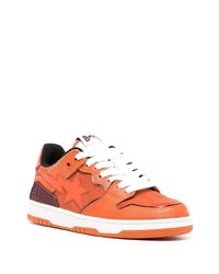 Baskets basses en cuir orange A Bathing Ape