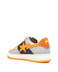 Baskets basses en cuir orange A Bathing Ape