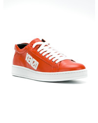 Baskets basses en cuir orange Kenzo