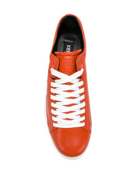 Baskets basses en cuir orange Kenzo