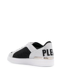 Baskets basses en cuir ornées blanches et noires Philipp Plein