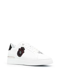 Baskets basses en cuir ornées blanches Billionaire