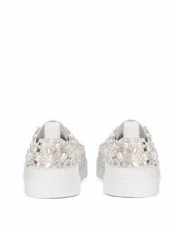 Baskets basses en cuir ornées blanches Dolce & Gabbana