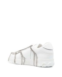 Baskets basses en cuir ornées blanches Gcds