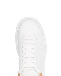 Baskets basses en cuir ornées blanches Alexander McQueen