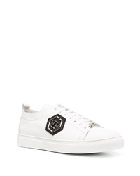 Baskets basses en cuir ornées blanches Philipp Plein