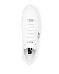 Baskets basses en cuir ornées blanches Philipp Plein