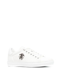 Baskets basses en cuir ornées blanches Roberto Cavalli