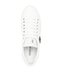 Baskets basses en cuir ornées blanches Roberto Cavalli