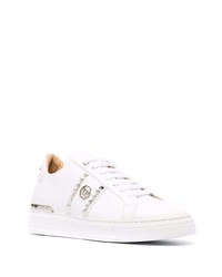 Baskets basses en cuir ornées blanches Philipp Plein