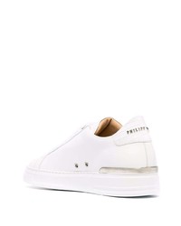 Baskets basses en cuir ornées blanches Philipp Plein